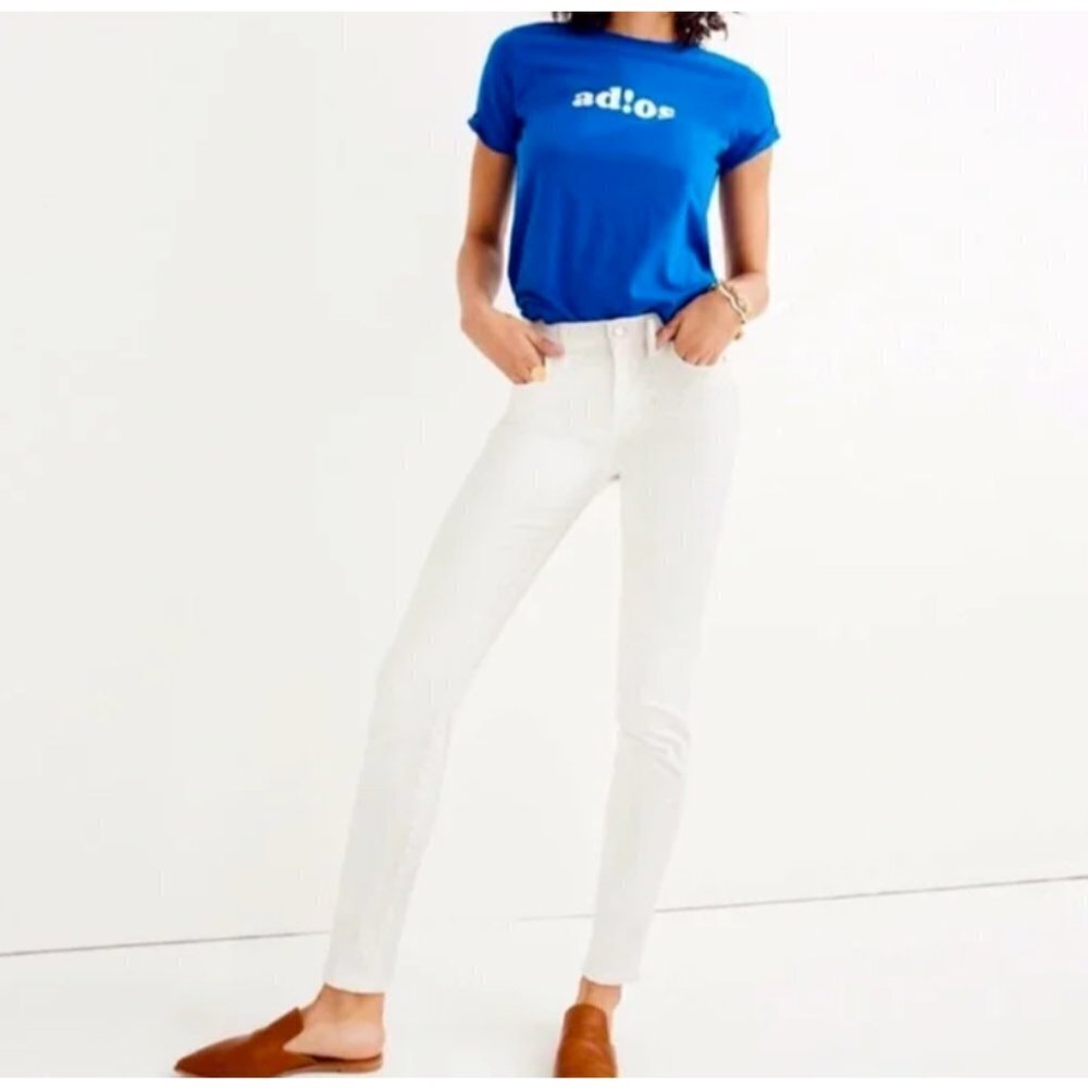 MADEWELL White Stretch Denim High Riser Skinny Jeans Size 26
